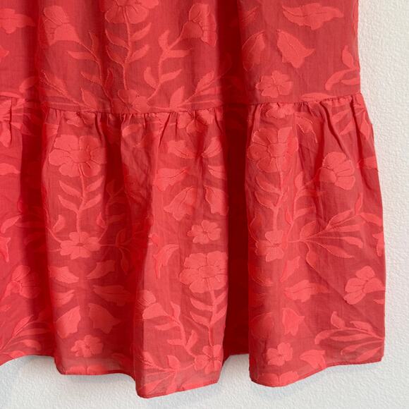 Ann Taylor Floral Clip Pull On Gathered Flounce Midi Skirt Breezy Elastic Waist - Picture 3 of 6